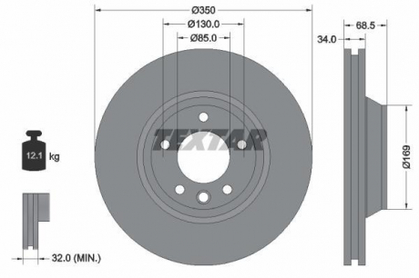 Тормозной диск PRO TEXTAR 92121705