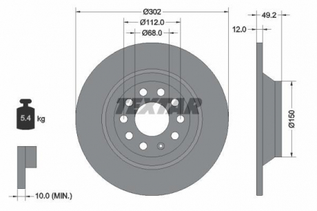 Тормозной диск PRO TEXTAR 92132503 (фото 1)