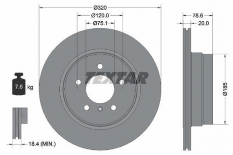 Гальмівний диск TEXTAR 92161103