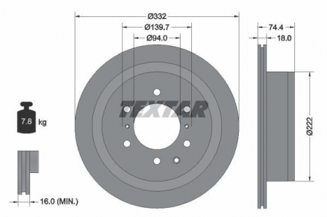Тормозной диск PRO TEXTAR 92167303 (фото 1)