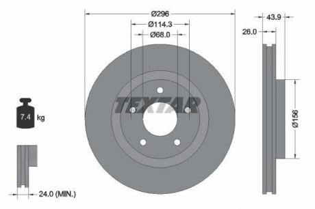 Гальмівний диск TEXTAR 92167403 (фото 1)
