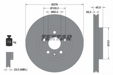 Тормозной диск PRO TEXTAR 92198903 (фото 1)