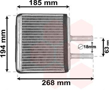 Радиатор отопителя CHEVROLET AVEO (T250,T255) 1.5 Van Wezel 08006042 (фото 1)