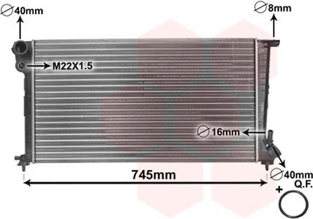 Радиатор охлаждение CT BERL / XSARA D MT CLIPS Van Wezel 09002153