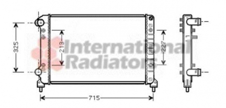 Радіатор охолодження двигуна DOBLO 1.9D MT + AC 00- Van Wezel 17002262