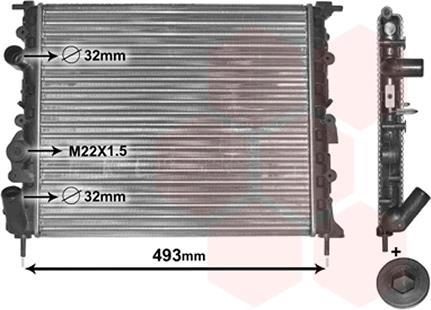 Радиатор охлаждения двигателя CLIO 2 / MEGANE 1.4 / 1.6 95- Van Wezel 43002197 (фото 1)