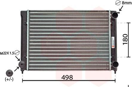 Радиатор охлаждения двигателя GOLF2 / JETTA / SCIR 1.5 / 1.6 Van Wezel 58002040