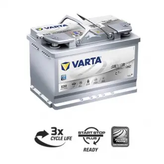 Акумулятор SILVER DYNAMIC AGM 70Ah, EN 760, правий "+" 278x175x190 (ДхШхВ) START-STOP VARTA 570901076