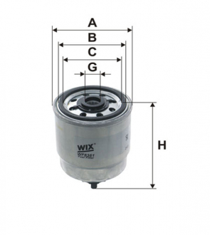 Фильтр топливный Hyundai Accent II, Getz, Matrix (-Filtron) WIX WF8361 (фото 1)