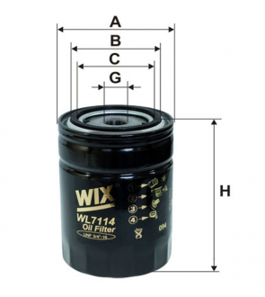 Фильтр масляный WIX WL7114 (фото 1)