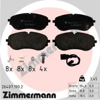 Колодки тормозние передние Volkswagen ID.4 ZIMMERMANN 1EA698151B