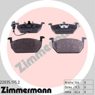 Колодки тормозные дисковые ZIMMERMANN 22035,175,2