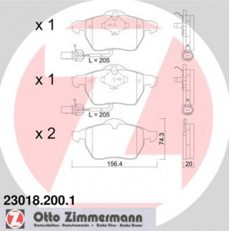 Колодки тормозные дисковые ZIMMERMANN 23018,200,1 (фото 1)