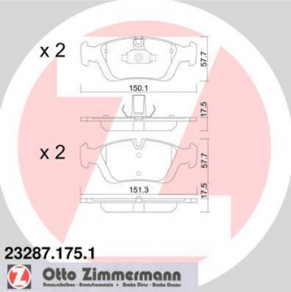 Колодки тормозные дисковые ZIMMERMANN 23287.175.1