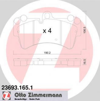 Колодки гальмівні дискові ZIMMERMANN 23693.165.1
