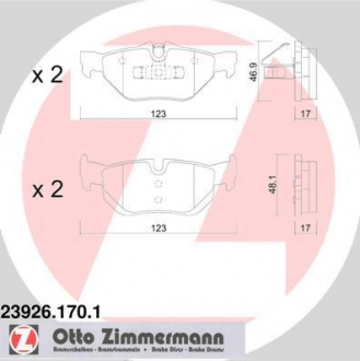 Колодки гальмівні дискові ZIMMERMANN 23926.170.1