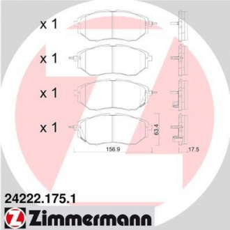 Колодки тормозные дисковые ZIMMERMANN 24222,175,1