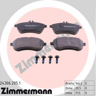 Колодки тормозные дисковые ZIMMERMANN 24306,205,1 (фото 1)