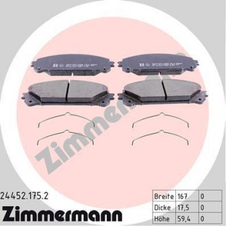 Колодки тормозные дисковые ZIMMERMANN 24452.175.2 (фото 1)