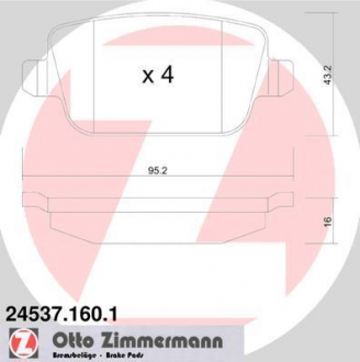 Колодки гальмівні дискові ZIMMERMANN 24537,160,1