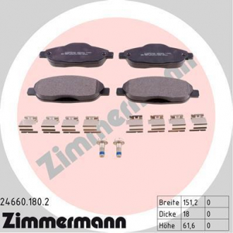 Колодки гальмівні дискові ZIMMERMANN 24660,180,2