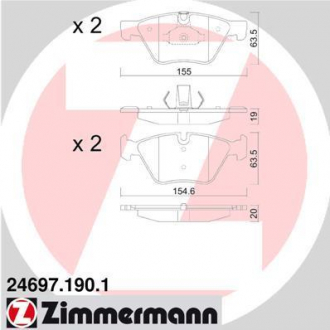 Колодки гальмівні дискові ZIMMERMANN 24697.190.1