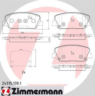 Колодки тормозные дисковые ZIMMERMANN 24915,170,1 (фото 1)
