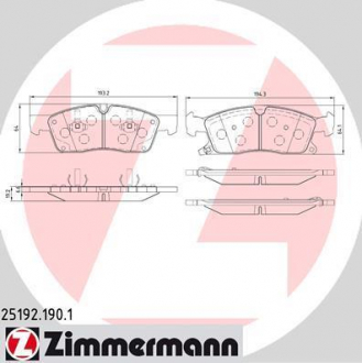 Колодки тормозные дисковые ZIMMERMANN 25192.190.1 (фото 1)
