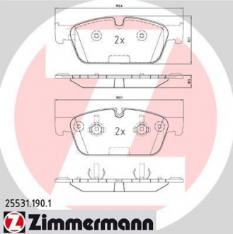 Колодки тормозные дисковые ZIMMERMANN 25531.190.1 (фото 1)