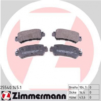 Колодки тормозные дисковые ZIMMERMANN 25540.145.1