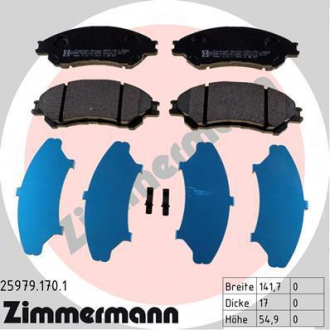 Колодки тормозные дисковые ZIMMERMANN 25979,170,1 (фото 1)