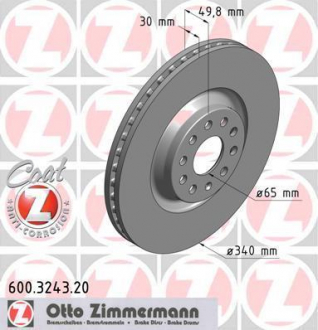 Тормозные диски ZIMMERMANN 600324320